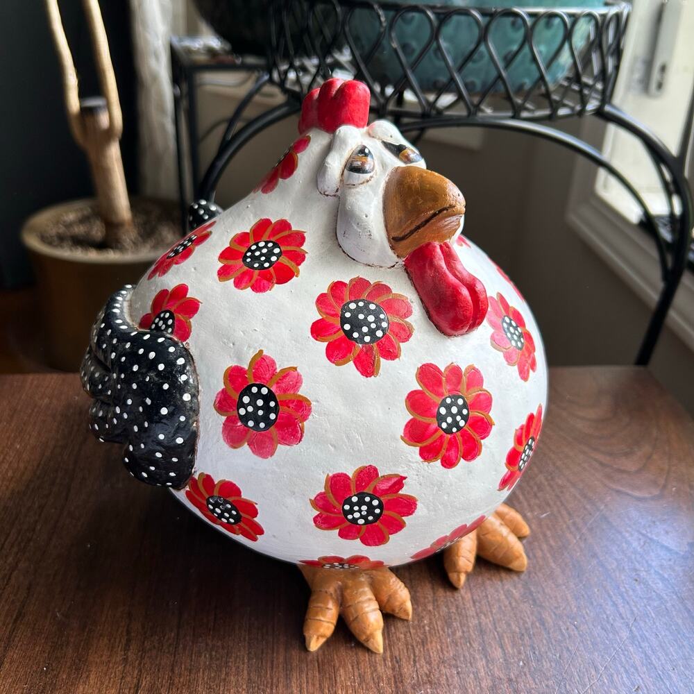 Vintage Enesco Corporation 1997 Vicki Thomas fat chicken gourd farmhouse